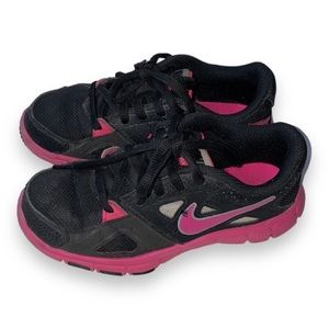 Nike Flex Supreme Black Pink kids running shoes Kid’s Size 12T